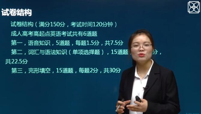 成考英语试卷结构1